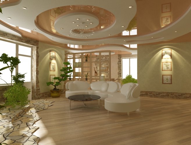 Дизайн подвесных потолков для гостиной в фото