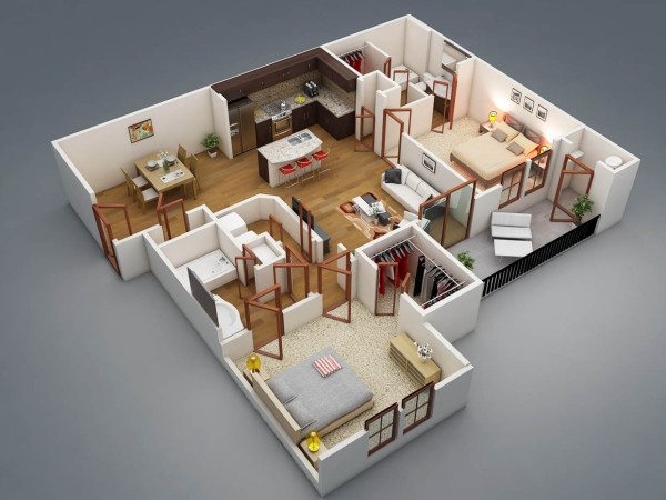 Планировка дома с 3 спальнями: анализ вариантов