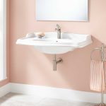 438546 wall mount bathroom sink single hole white 2 2
