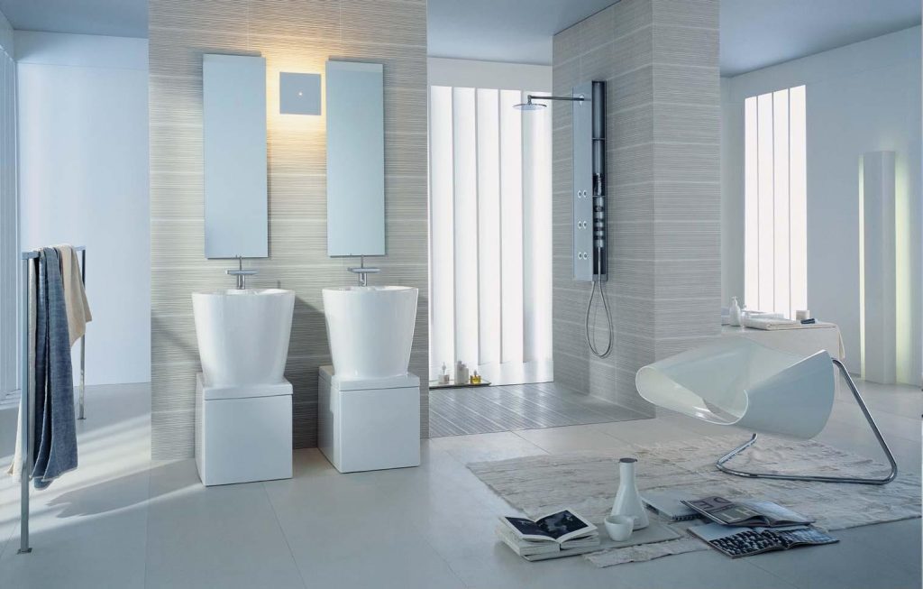 Современные идеи оформления светлой ванной комнаты 