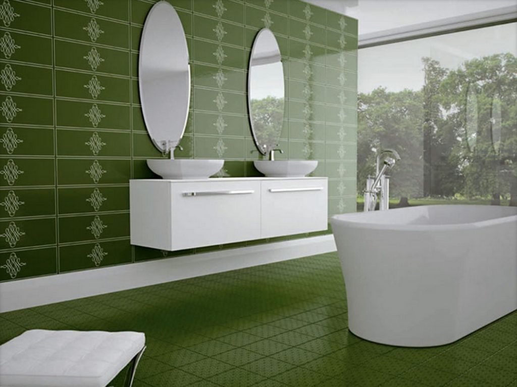 выбор дизайна с плиткой для ванной комнаты