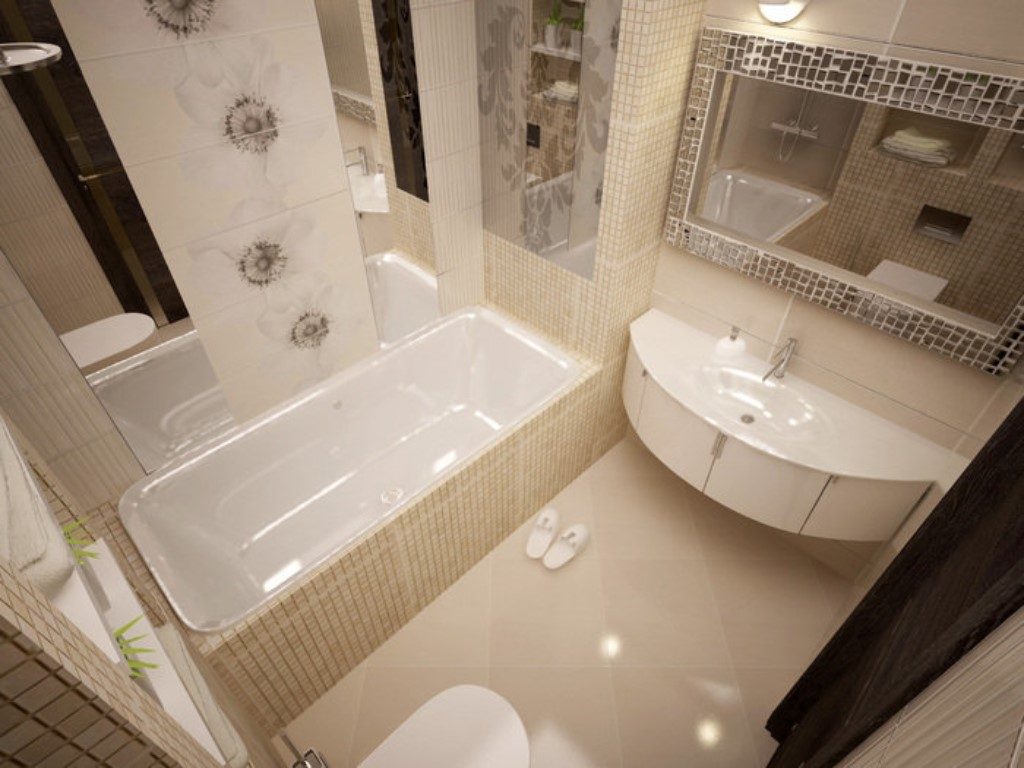 Фото дизайна ванной комнаты с модной плиткой 
