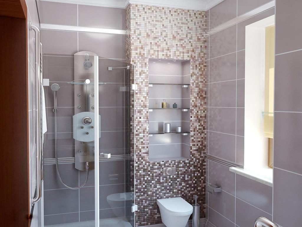 Фото модной плитки в стиле мозаики для ванной комнаты