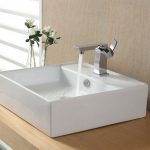 Modern White Bathroom Sinks Square Vessel 1