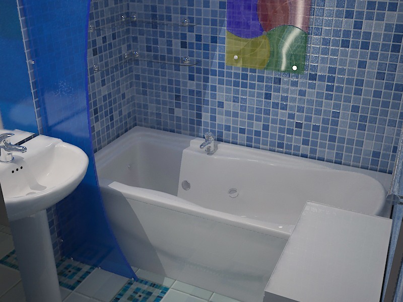 Панели пвх для декора ванной комнаты в синих тонах