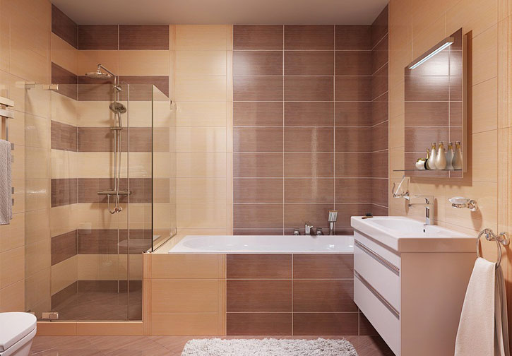 Преимущества и недостатки плитки разного оттенка для ванной комнаты 