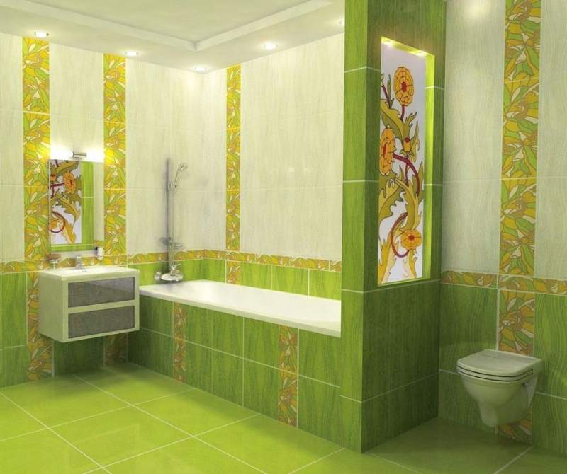 Преимущества и недостатки плитки зеленого цвета для дизайна ванной комнаты 