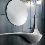 omitted sink round bathroom mirrors bathroom tiles dark grey 1