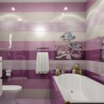 дизайн ванной в розово-сиреневых тонах поднимает настроение