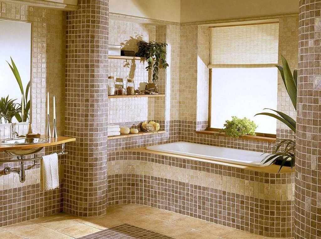 стандартная ванна в коричневом цвете