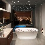 натяжной потолок в ванну с эффектом звездного неба