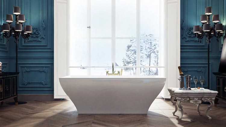 Красивый дизайн ванной комнаты в стиле барокко в фото