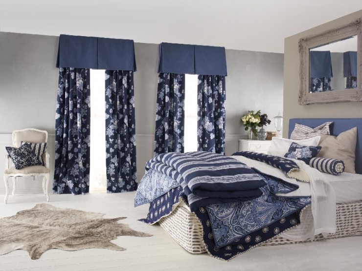 Спальня для отдыха или работы: синий и его оттенки
