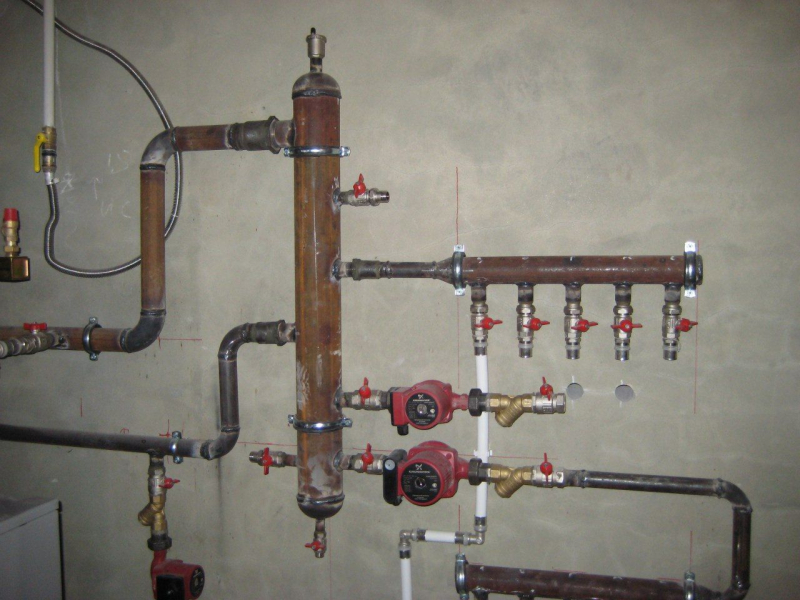 Теплый пол водяной от газового котла в доме своими руками в фото
