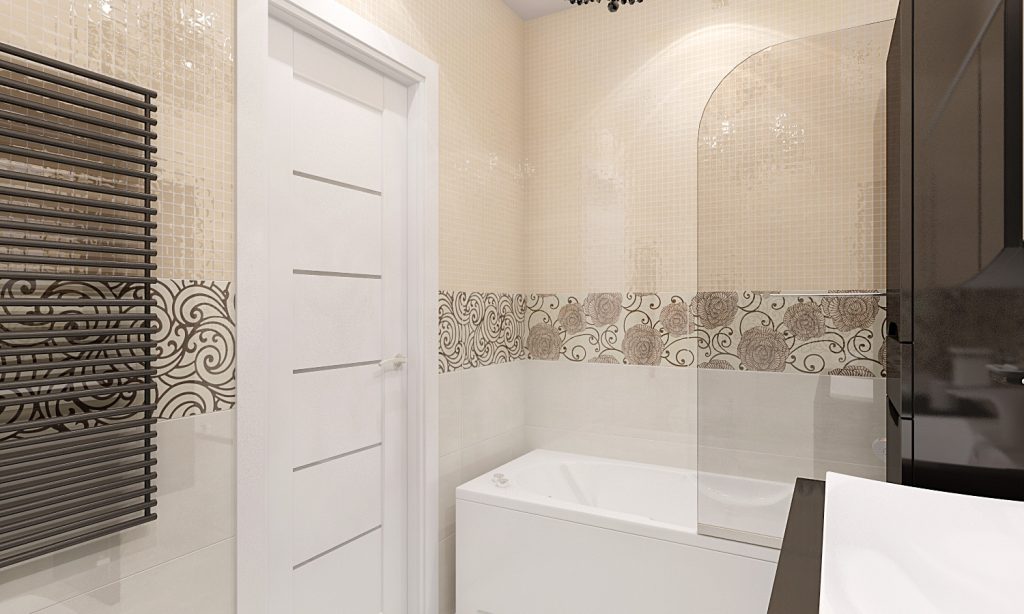 Дизайн плитки с рисунком для ванной комнаты