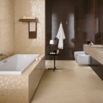 glazed bathroom tiles beige brown Italian bathroom design