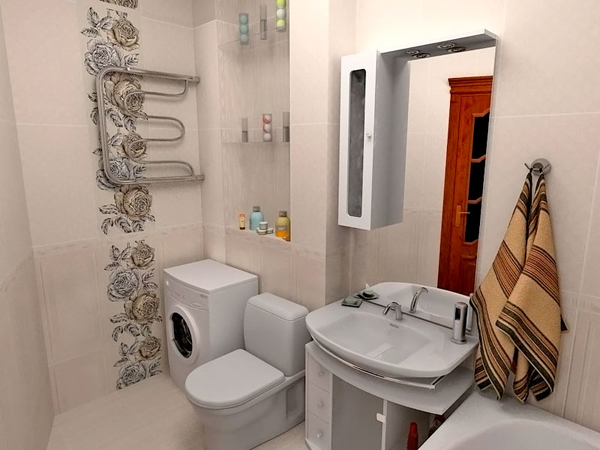 Дизайн ванной комнаты и туалета в белом цвете